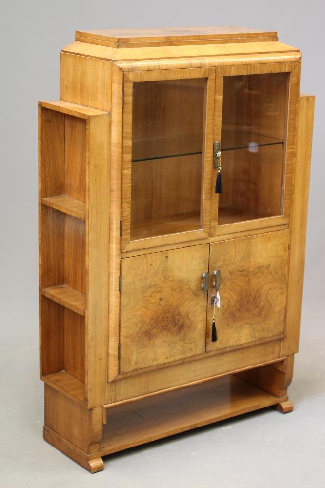 AN ART DECO WALNUT CABINET Image