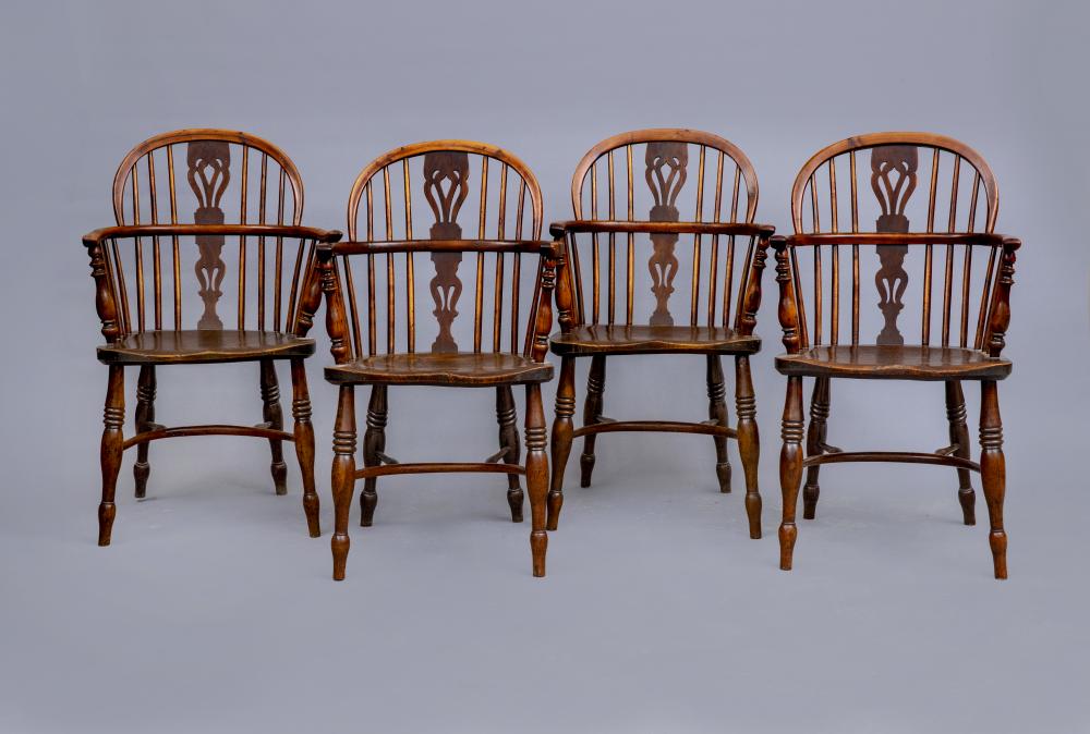 A SET OF FOUR YEW Image