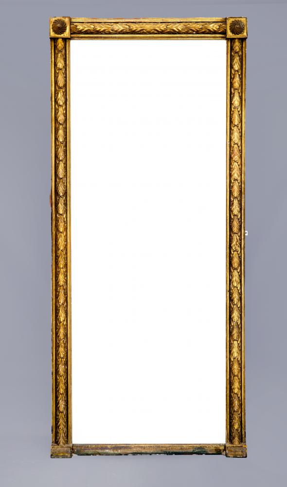 A REGENCY CARVED GILT GESSO PIER GLASS Image