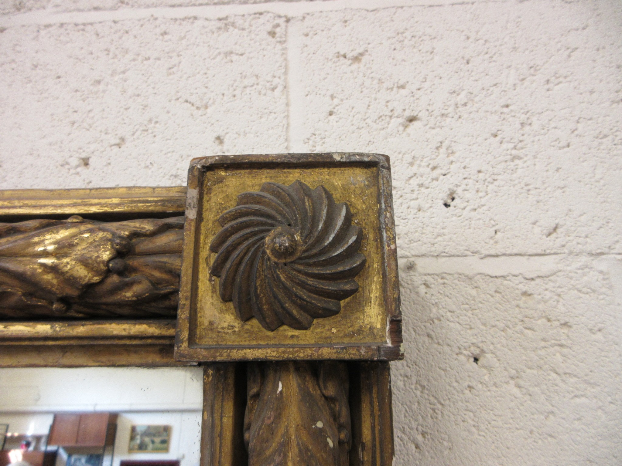 A REGENCY CARVED GILT GESSO PIER GLASS Image