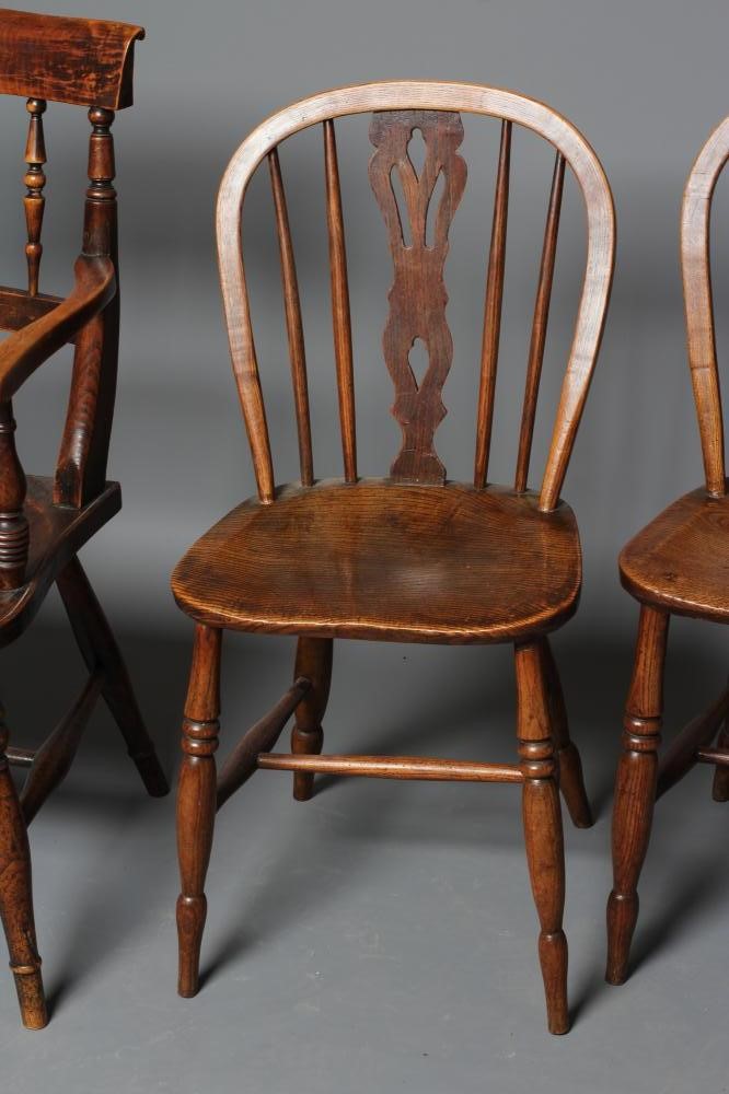 A SET OF FOUR ASH AND ELM WINDSOR KITCHEN CHAIRS Image