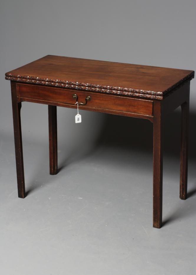 A GEORGIAN MAHOGANY FOLDING CARD TABLE Image