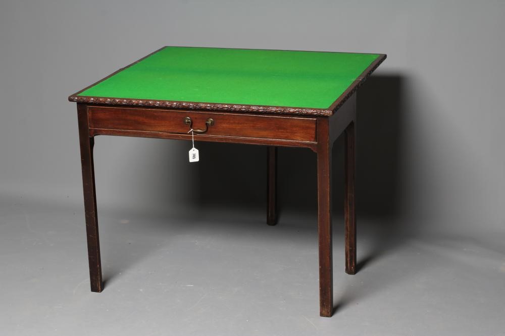 A GEORGIAN MAHOGANY FOLDING CARD TABLE Image