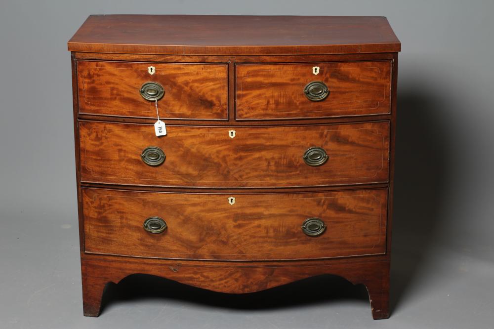 A GEORGIAN MAHOGANY BOWED CHEST Image