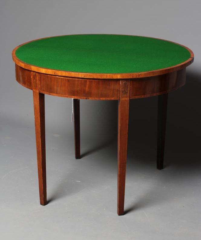 A GEORGIAN MAHOGANY FOLDING CARD TABLE Image