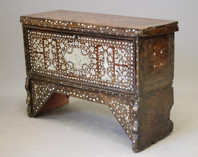 BEDOUIN HARDWOOD AND MOTHER OF PEARL INLAID CHEST Image