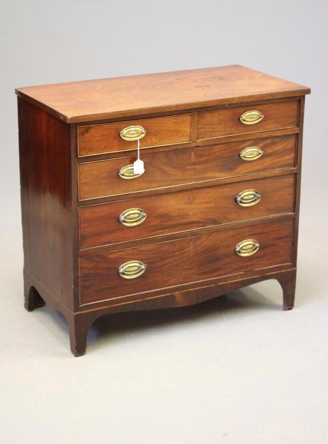 A GEORGIAN MAHOGANY STRAIGHT FRONT CHEST Image