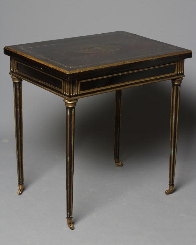 A FRENCH ROSEWOOD FOLDING GAMES TABLE Image