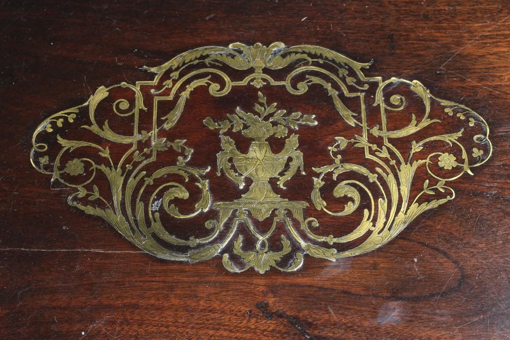 A FRENCH ROSEWOOD FOLDING GAMES TABLE Image