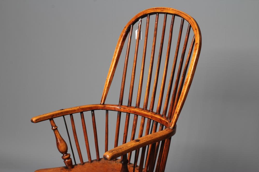 AN ASH AND ELM STICK BACK WINDSOR ARMCHAIR Image
