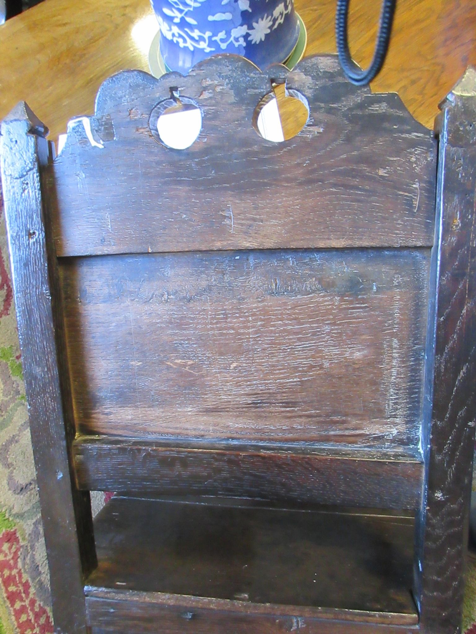 A JOINED OAK BACK STOOL Image