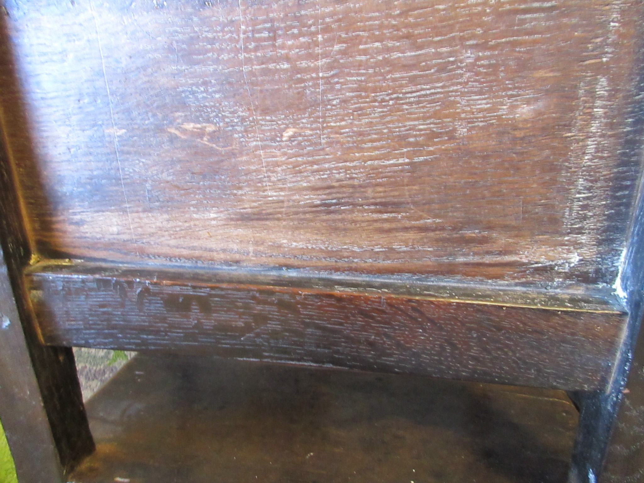 A JOINED OAK BACK STOOL Image