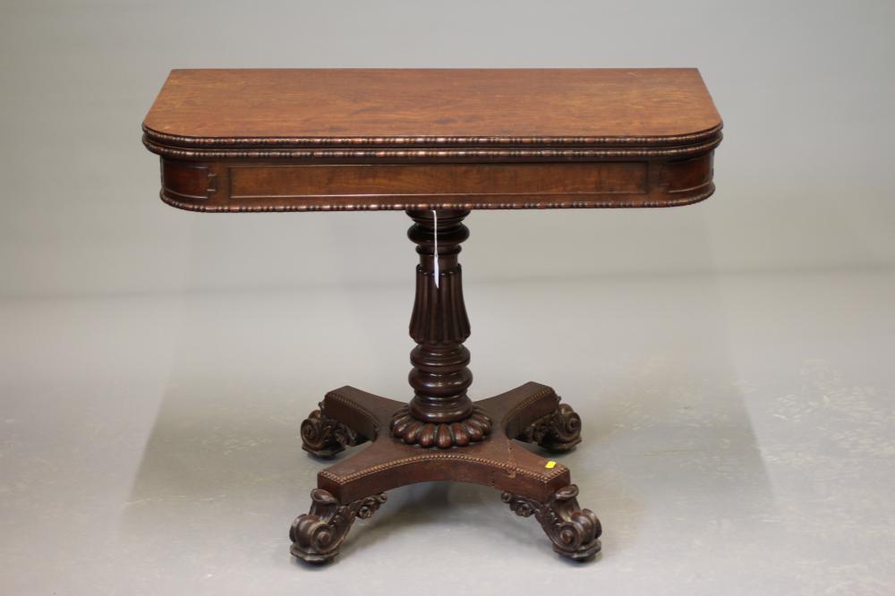 A REGENCY MAHOGANY FOLDING TEA TABLE Image