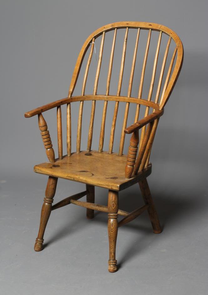 AN ASH STICK BACK WINDSOR ARMCHAIR Image