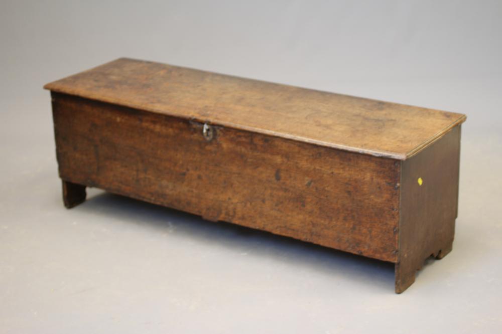 AN OAK BOARDED SIX PLANK CHEST Image
