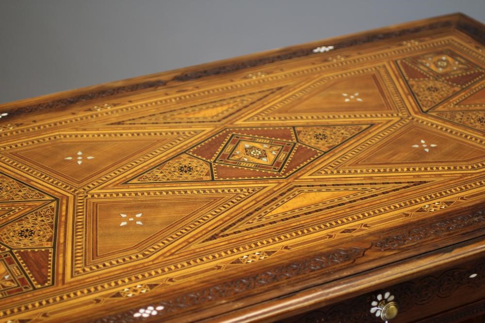 A SYRIAN PARQUETRY PEDESTAL DESK Image