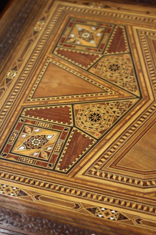 A SYRIAN PARQUETRY PEDESTAL DESK Image