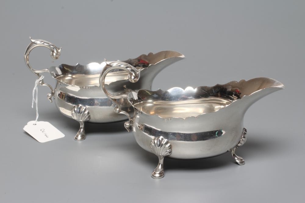 A PAIR OF SILVER SAUCEBOATS Image