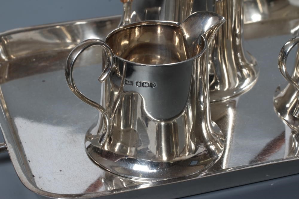 AN ART DECO SILVER FIVE PIECE CAFÉ-AU-LAIT SET Image