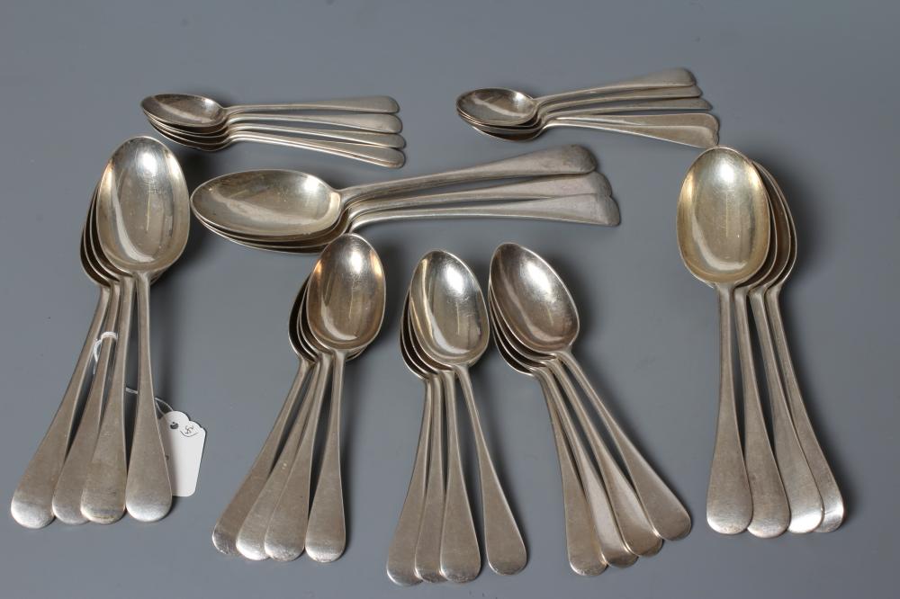 AN EDWARDIAN OLD ENGLISH PATTERN SILVER PART TABLESERVICE Image
