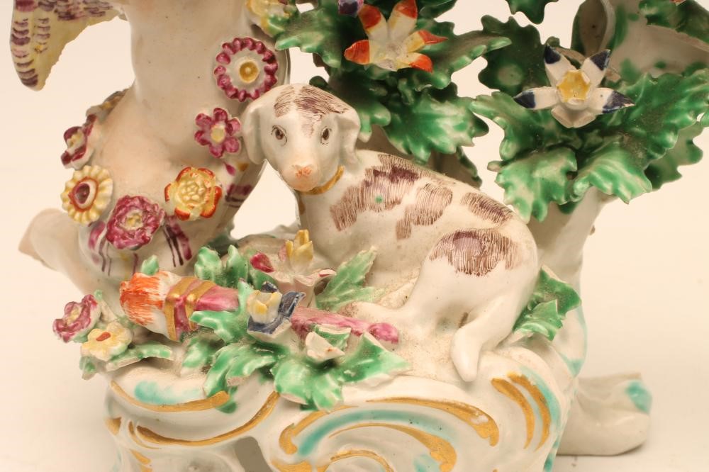 A BOW PORCELAIN FIGURAL CANDLESTICK BASE Image