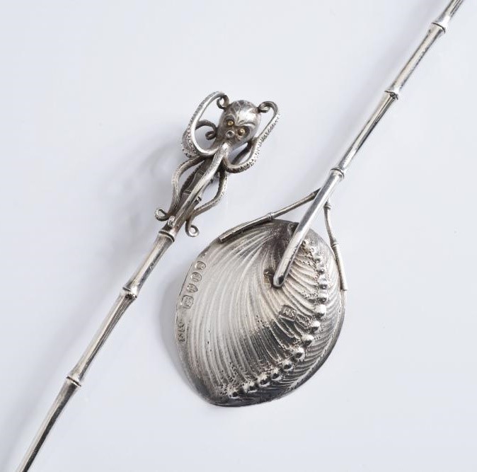 A SET OF SIX LIBERTY & CO. AESTHETIC SILVER TEASPOONS Image