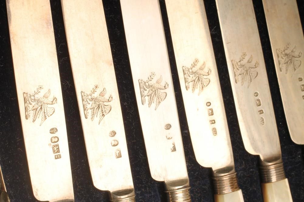 A COMPOSITE SET OF SIX GEORGE IV SILVER TEA KNIVES Image
