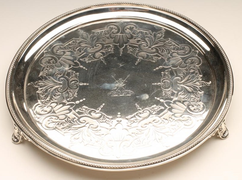A VICTORIAN SILVER SALVER Image