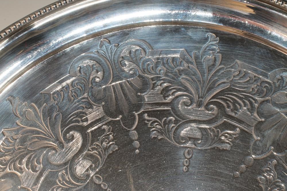 A VICTORIAN SILVER SALVER Image
