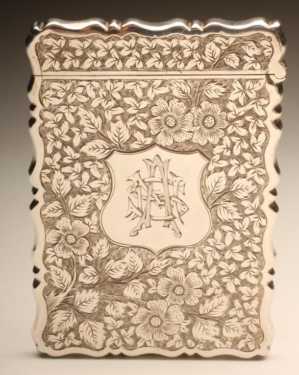 A LATE VICTORIAN SILVER VISITING CARD CASE Image
