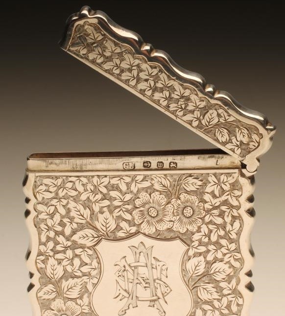 A LATE VICTORIAN SILVER VISITING CARD CASE Image