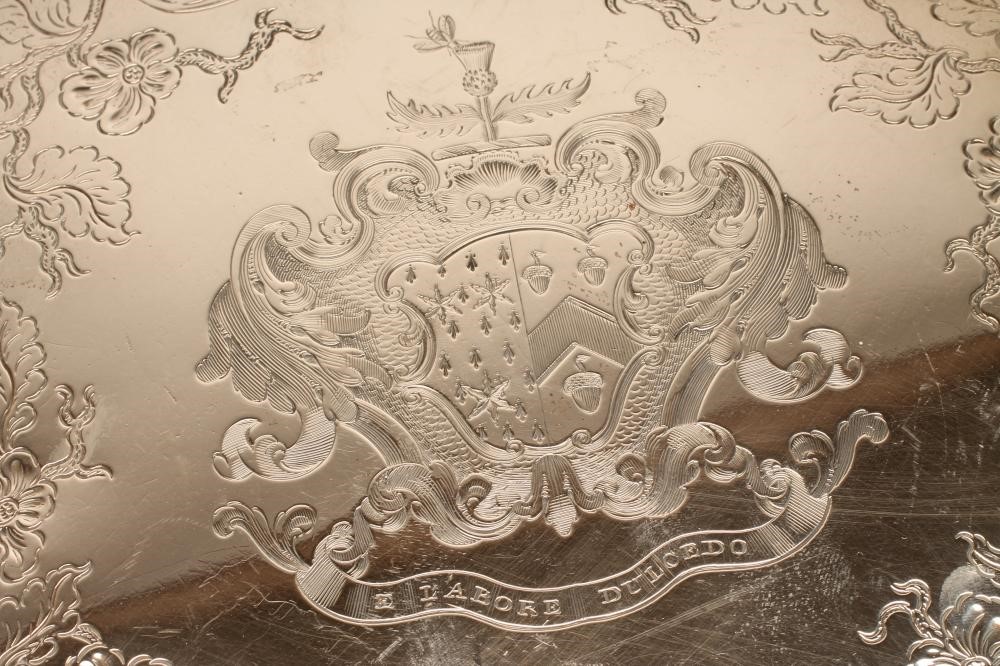A LATE GEORGE III SILVER SALVER Image