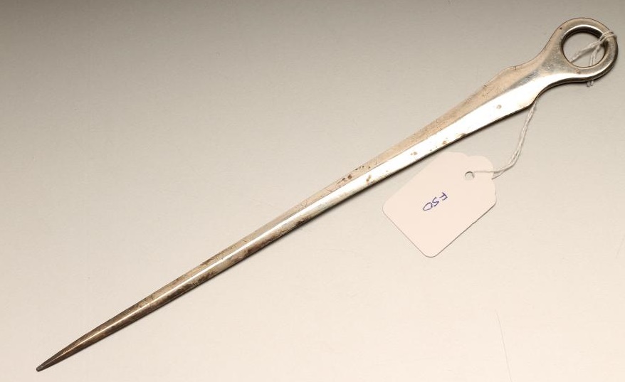 A GEORGE III SILVER MEAT SKEWER Image