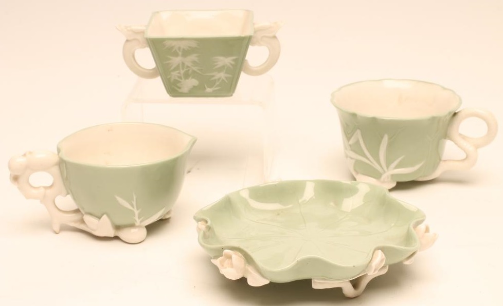 AN AESTHETIC PERIOD MINTON PARIAN CELADON GLAZED SOLITAIRE Image