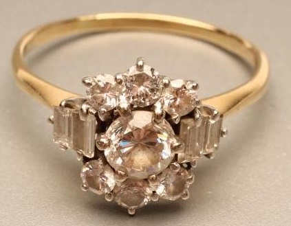 A DIAMOND CLUSTER RING Image