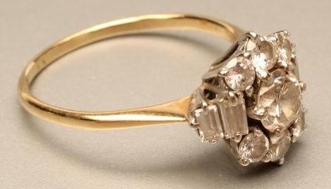 A DIAMOND CLUSTER RING Image