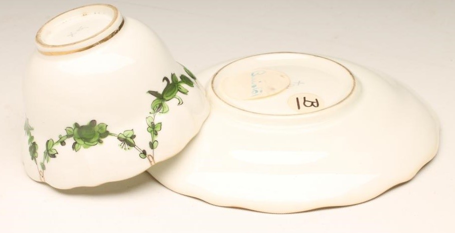 A BRISTOL PORCELAIN SMALL TEABOWL AND SAUCER Image
