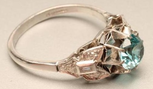 A BLUE ZIRCON AND DIAMOND DRESS RING Image