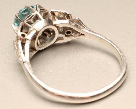 A BLUE ZIRCON AND DIAMOND DRESS RING Image