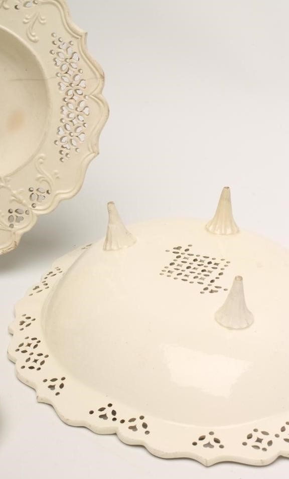 A PAIR OF CREAMWARE TOOTHPICK HOLDERS Image