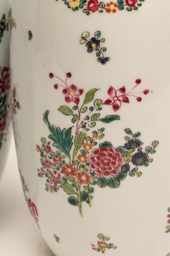 A PAIR OF CONTINENTAL PORCELAIN VASES AND COVERS Image