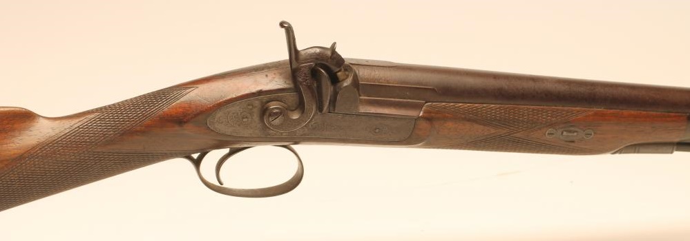 A PERCUSSION SPORTING SHOTGUN by F. Breener Image
