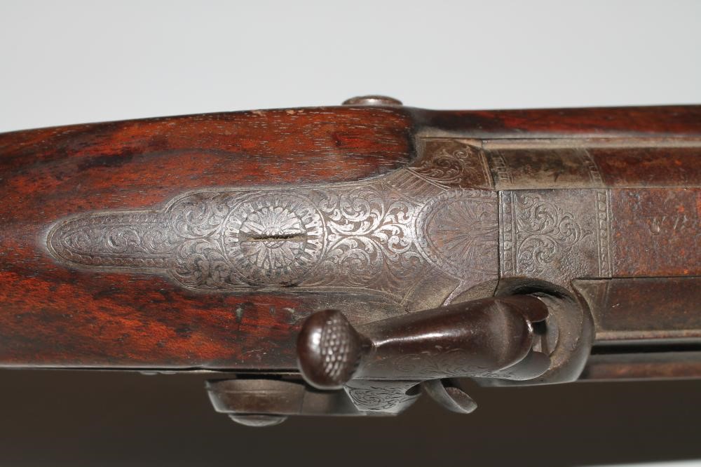 A PERCUSSION SPORTING SHOTGUN by F. Breener Image
