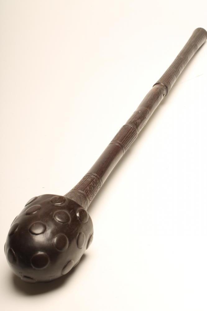 A FIJIAN BULI BULI CLUB with boss carved mushroom head Image