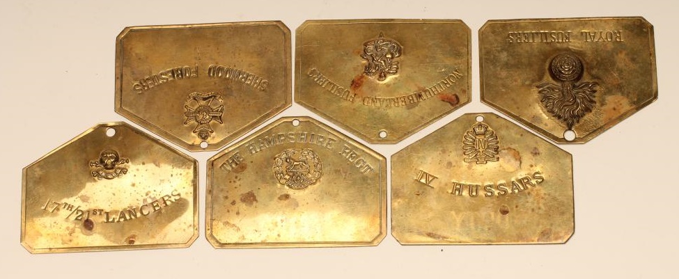 SIX BED/DUTY FOOT PLATES including Northumberland Fusiliers Image