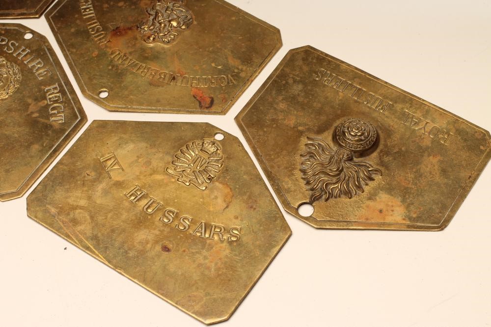 SIX BED/DUTY FOOT PLATES including Northumberland Fusiliers Image