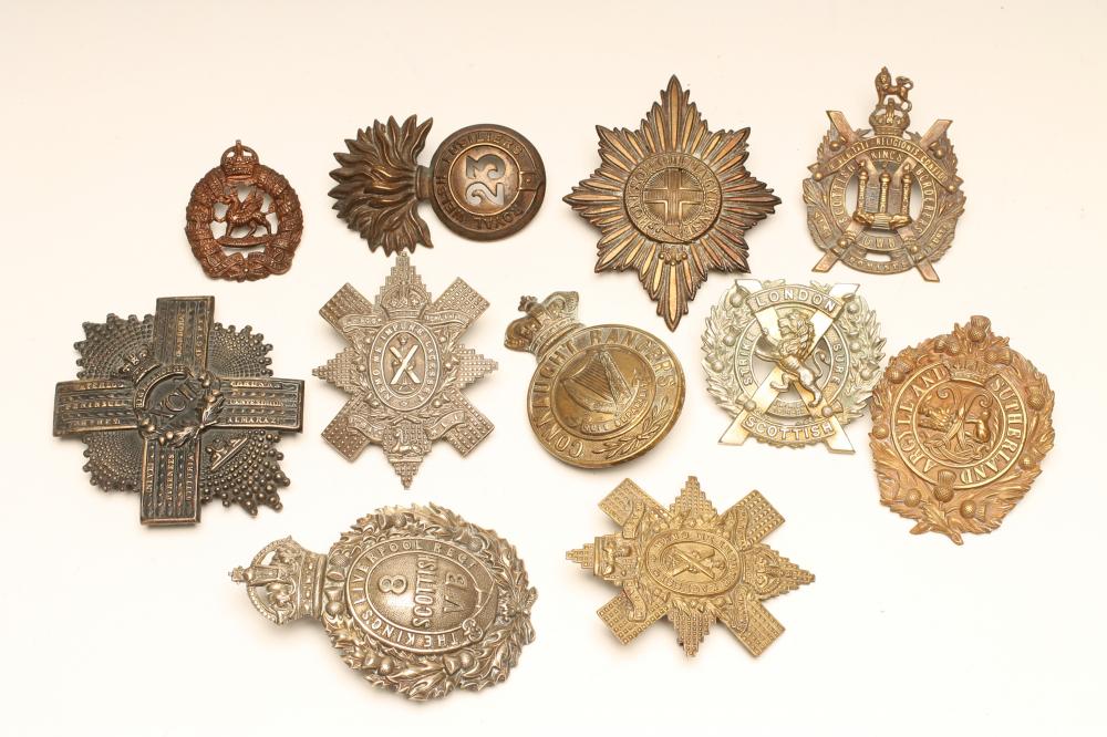 ELEVEN BRITISH MILITARY BADGES comprising eight Scottish regimental cap badges Image