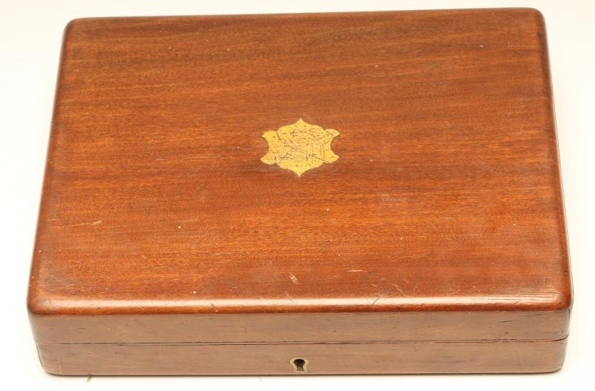 A DOUBLE BARRELLED OVER & UNDER PERCUSSION PISTOL by W. Jackson Image