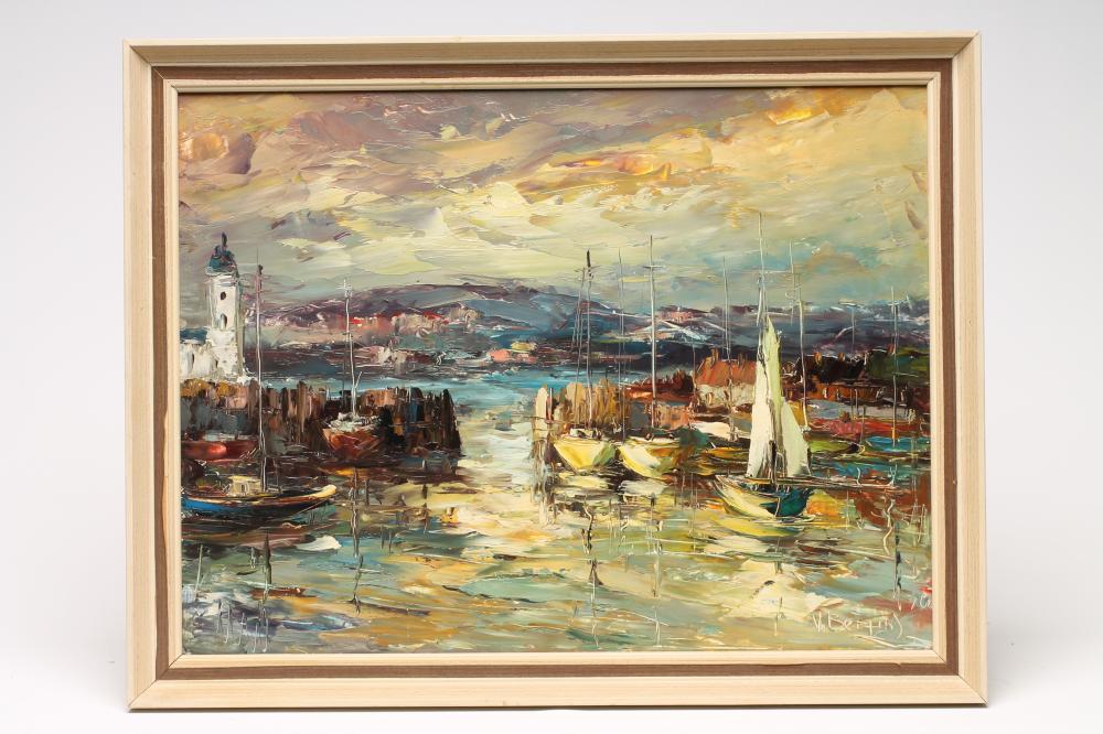 ‡VALTER BERZINS (1925-2009) Harbour Scene with Sailboats Image