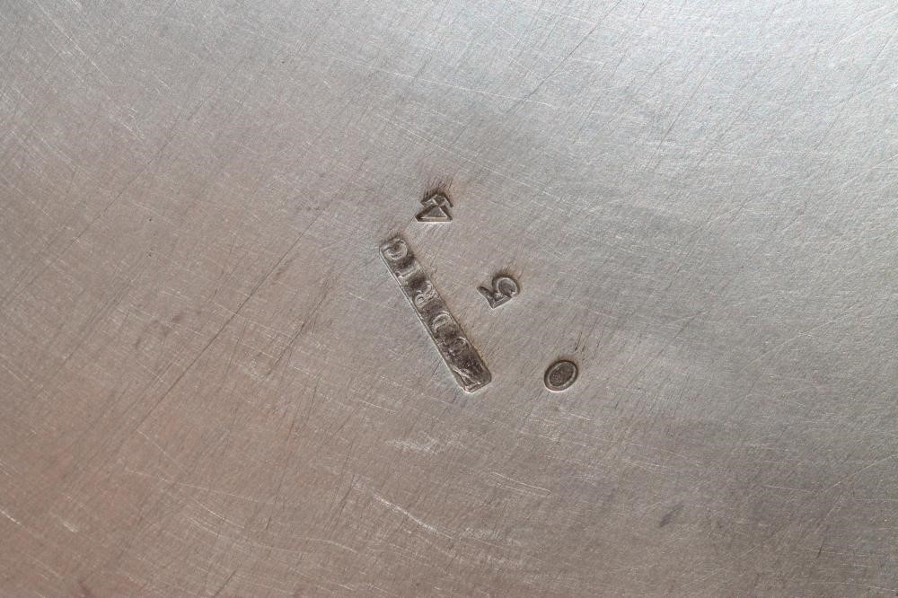 A TUDRIC PEWTER FLAGON of tapering cylindrical form Image